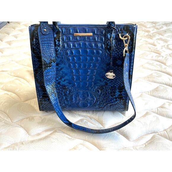 Brahmin Melbourne Caroline Satchel Handbag Color Saphire NWOT - Picture 2 of 7